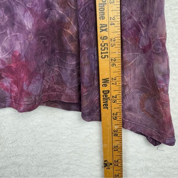 Vintage Purple Whimsigoth Witchycore Textured Stretch Drapey Asymmetric Top XL - Picture 11 of 12